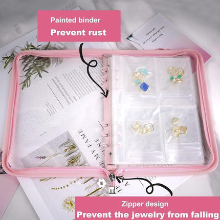 Jewelry Storage Booklet Organizer Ziplock Pouch Flipchart Zipper Display Bag