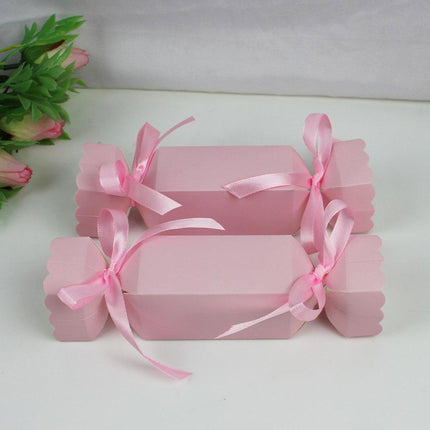 50PCS Candy Shape Christmas Gift Box Red Stripes Wedding Gift Storage Case Decor