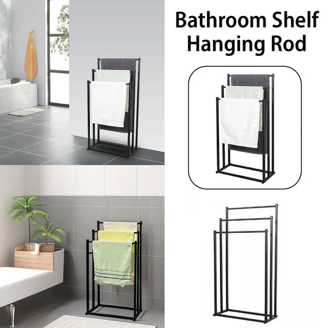 Luxury Metal Floor Towel Rack Freestanding Bathroom Storage Organizer Stand