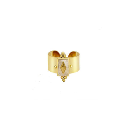 Female Titanium Steel Ring with Natural Stone Fashion Jewellery Women