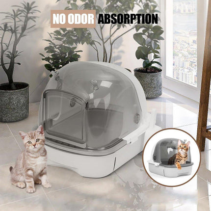 Large Fully Enclosed Cat Litter Box Drawer Type Easy Clean Cat Litter Pan Indoor
