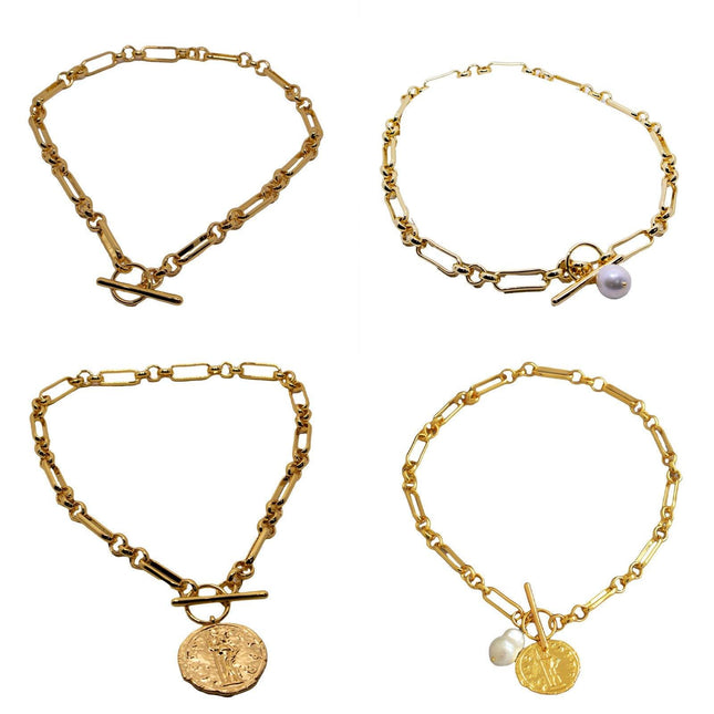 Chain Vintage OT Clasp Necklace Elegant Jewelry for Women Fashion Necklace