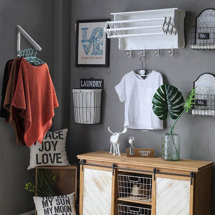 Mini Wall Hanging Retractable Clothes Drying Rack Space Saving Laundry Hanger