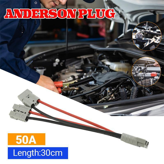 50 Amp Genuine Anderson Plug Connector Double Y Adaptor 6mm Automotive Cable New - Aimall