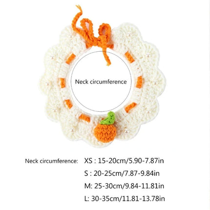 Adjustable Knitted Pet Collar Cute Bib Style for Cats and Small Dogs