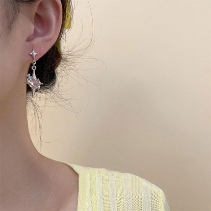 Four Star Stud Earrings for Women Stylish Sweet Cute Jewelry Fashion Accessories
