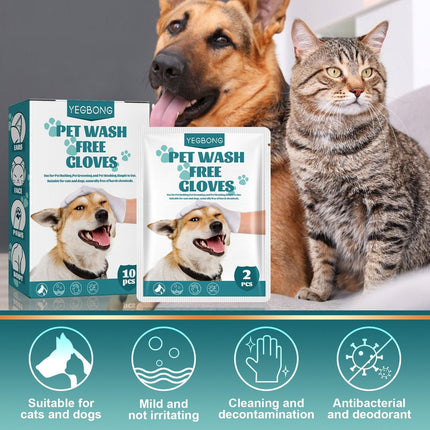 10XPet Cat Dog Dry Washing Gloves Bath Remove Odor Cleaning Decontamination Care - Aimall
