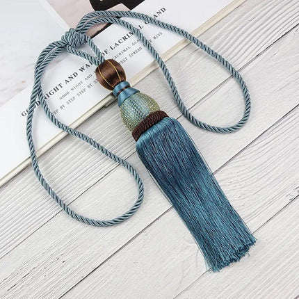 1pair Curtain Tiebacks Hanging Balls Tassel Rope Decorative Curtain Holders