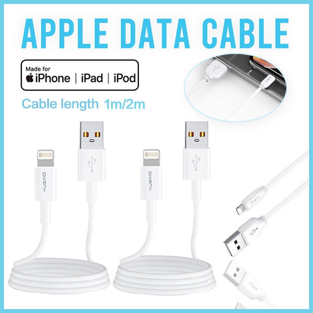 Apple Flash Charging Cable 1m 2m Fast Charger for iPhone iPad High Speed Durable