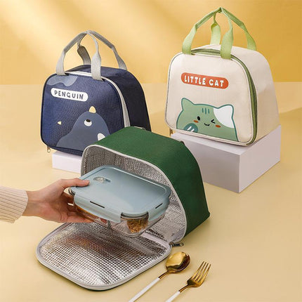 Cute Cartoon Lunch Bag Reusable Insulated School Lunch Box Cooler Tote Boy Girl - Aimall