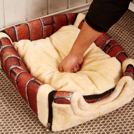 S Size Pet House Kennel Soft Igloo Beds Cave Cat Puppy Bed Warm Cushion Fold - Aimall