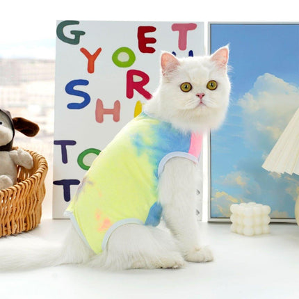 Pet Clothes for All Seasons Solid Color Striped Dog Cat Apparel Puppy Outfit