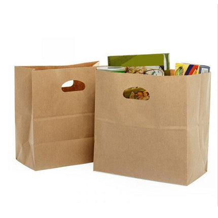 50PCS Scooped Kraft Paper Tote Bags Gift Bags for Party Wedding Packaging