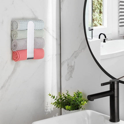 Stainless Steel Towel Bar Rack Bath Towel Holder Wall Mounted Bathroom Organizer
