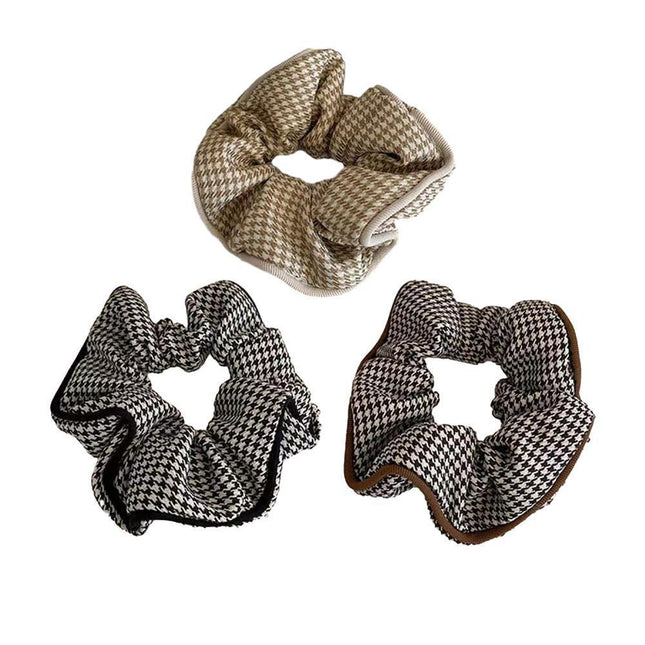 Women Large Scrunchies Plaid Hair Bands Elastic Hair Tie Rope Ring Ponytail Gift - Aimall