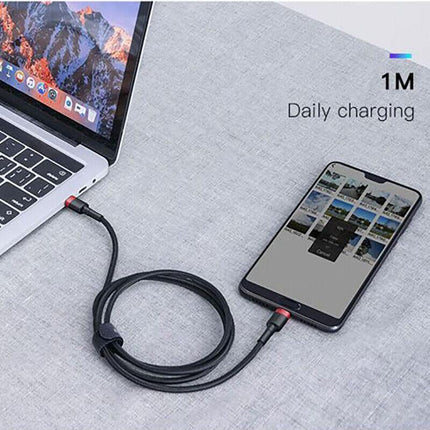 Red+Black Baseus 60W 100W USB C to Type C Charger Cable PD Fast Charge For Samsung - Aimall