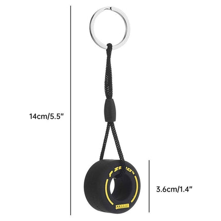 Creative PVC Soft Rubber Tire Keychain Car Key Pendant Schoolbag Accessories