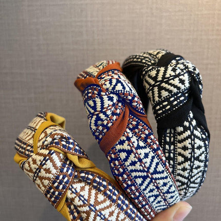 Women Lady Retro Boho Embroidery Cotton Wide Hair Headband Head Wrap Band hoop - Aimall