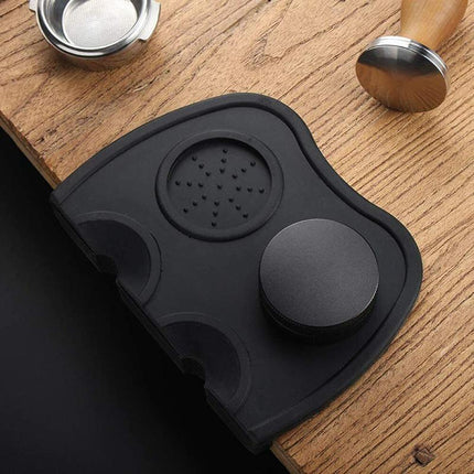 Double Slot Coffee Tamper Silicone Mat Tamping Holder Pad Corner Dropped Tools - Aimall