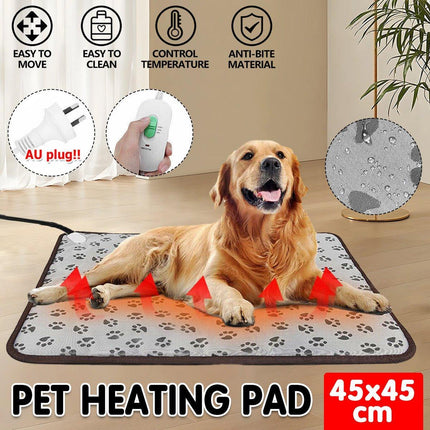 Electric Pet Heating Pad Waterproof Cover Heated Mat Dogs Cats Bed Blanket - Aimall