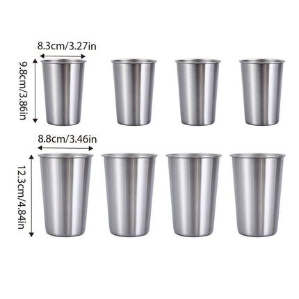 4PCS Stainless Steel Mug Set Portable Travel Cups Durable Drinking Coffee Mugs