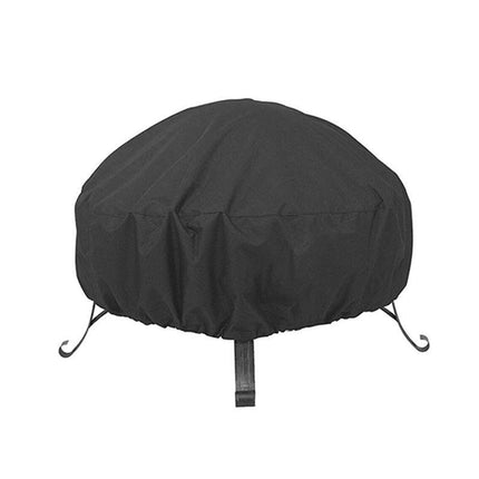 210D Outdoor Round Fire Pit Cover Garden BBQ Grill Bucket Pritector Waterproof - Aimall