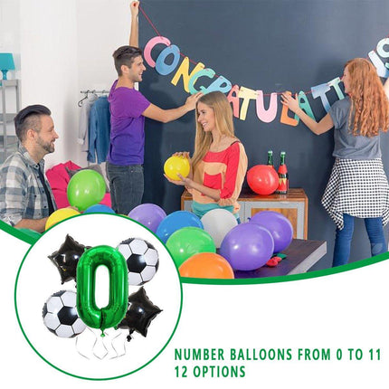 32 Inch Green Soccer Balloons 5 Pieces Set World Cup Birthday Party Decoration