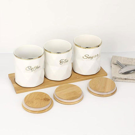 Ceramic Sealed Storage Jar Kitchen Spice Coffee Tea Container Airtight Canister