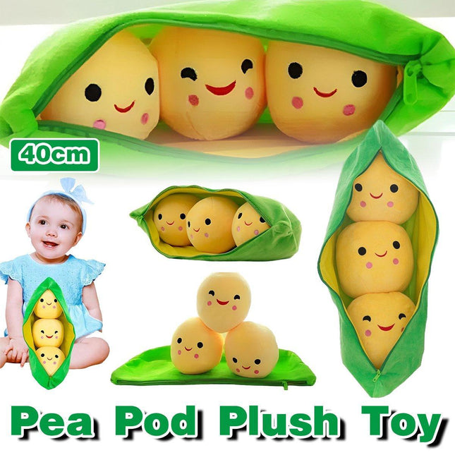 Cute Pea Pod Plush Toy Couple Bean Pillow Valentines Day Gift Soft Doll 40cm