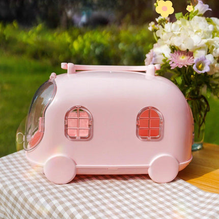 Plastic Hamster Takeout Box with Cage Portable Pet Carrier for Small Animals