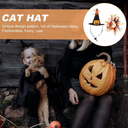 Halloween Cat Costume Skull Pattern Hat and Scarf Set Pet Cape Accessories