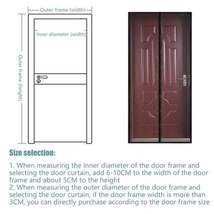 Striped Magnetic Screen Door Curtain Anti Mosquito Mesh Easy Install Ventilation