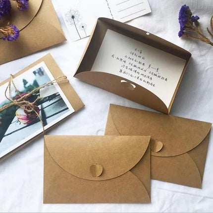 100pcs Vintage Kraft Wedding Envelopes Greeting Cards DIY Invitations Pack