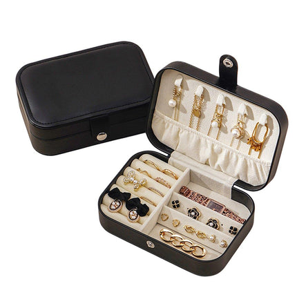 Black Travel Portable Jewelry Box Minimalist Jewelry Organizer Storage Case