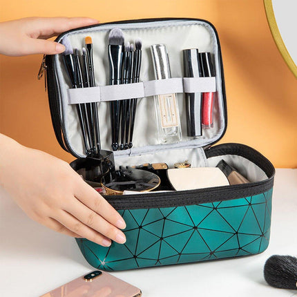 Portable Double-Layer Large Capacity Waterproof Cosmetic Bag Travel Toiletry Bag