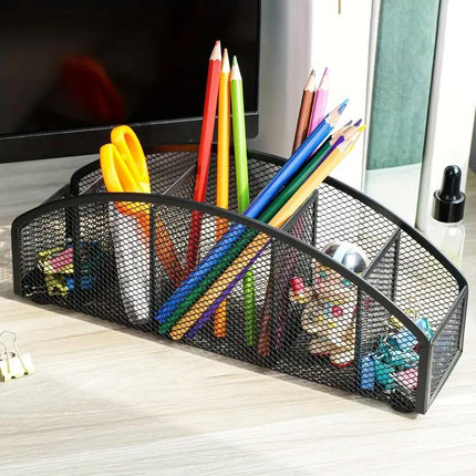Multi Grid Metal Desktop Storage Box Pen Holder Cosmetic Organiser Tidy Box