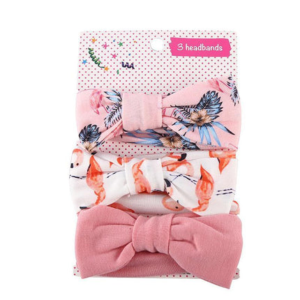 3PCS/Set Baby Girl Infant Toddler Headband Wrap Top Knot Soft Single Bow Turban - Aimall