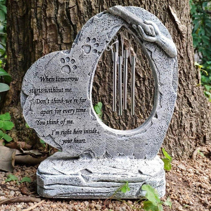 Wind Chime Pet Memorial Headstone Outdoor Garden Decoration for Remembrance