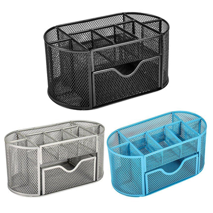 Creative Metal Desktop Pen Holder Multi-function Storage Box Organizer Rack