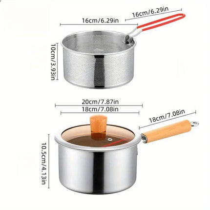 Durable Stainless Steel Small Fryer Household Use Deep Frying Kitchen Appliance
