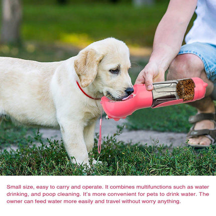 Portable Pet Water Drink Bottle Dog Travel Bowl Dispenser Rubbish Disposal Bags