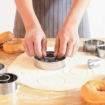 11X Metal Round Cookie Biscuit Cake Cutter Set Stainless Steel Pastry Cutter Tool