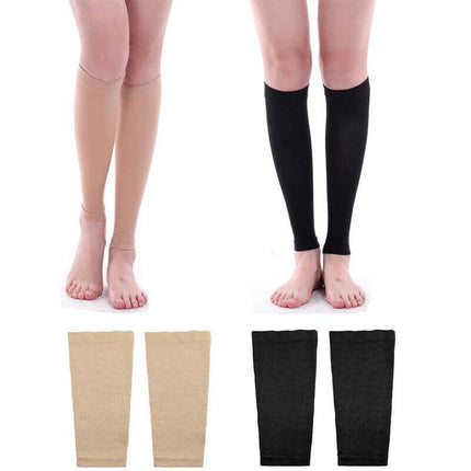 Compression Socks Leg Calf Foot Support Sleeve Relieve Varicose Veins Stockings Black - Aimall