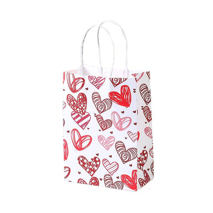 30x Valentines Day Love-Themed Tote Bag Elegant Kraft Paper Handbag Lightweight