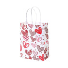 30x Valentines Day Love-Themed Tote Bag Elegant Kraft Paper Handbag Lightweight
