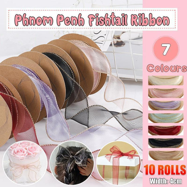 10PCS Organza Yarn Trim Ribbon Tulle Mesh Gift Cake Packaging Craft DIY Handmade Aimall