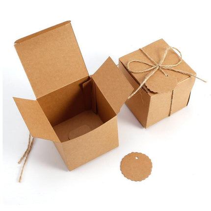 50pcs Vintage Kraft Paper Wedding Candy Boxes Party Favor Gift Box Recyclable