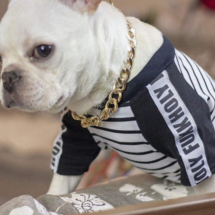 Dog Chain Collar Heavy Duty Choker Double Pet Slip Check Twist Link Chrome Chain Silver - Aimall