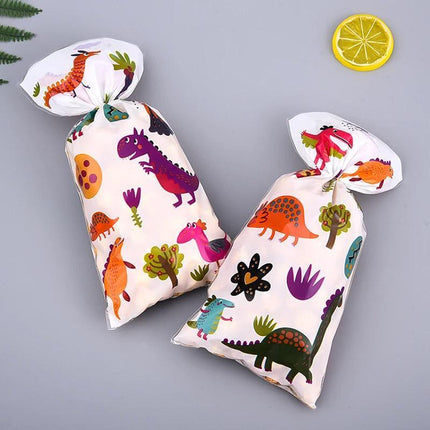 150pcs Dinosaur Candy Bags Flat Gift Pouches for Party Favors and Cute Packaging