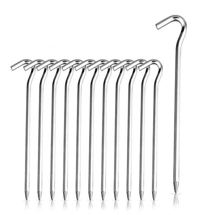 12PCS Tent Pegs Steel Ground Camping Stakes Outdoor Nail 6mm Heavy Duty New - Aimall